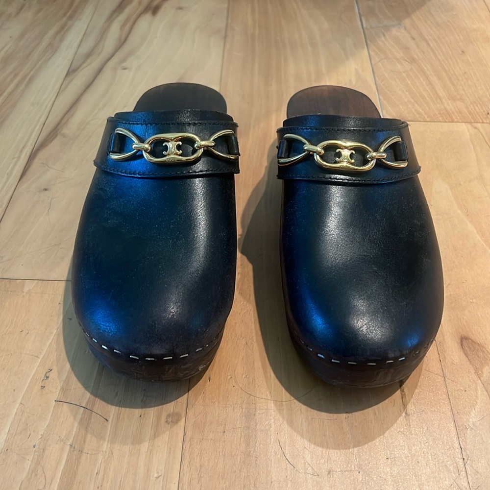 CELINE black clogs size 39